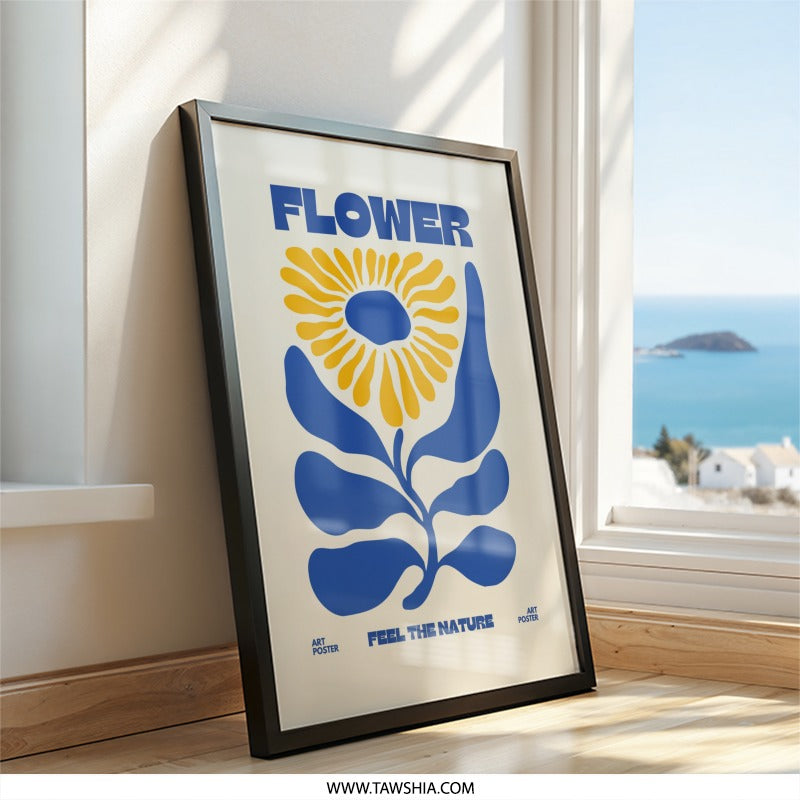 Flower Wall Art, Botanical Print, Floral Poster, Abstract Art Print, Modern Home Decor, Minimalist Art, Nature Wall Decor - Tawshia
