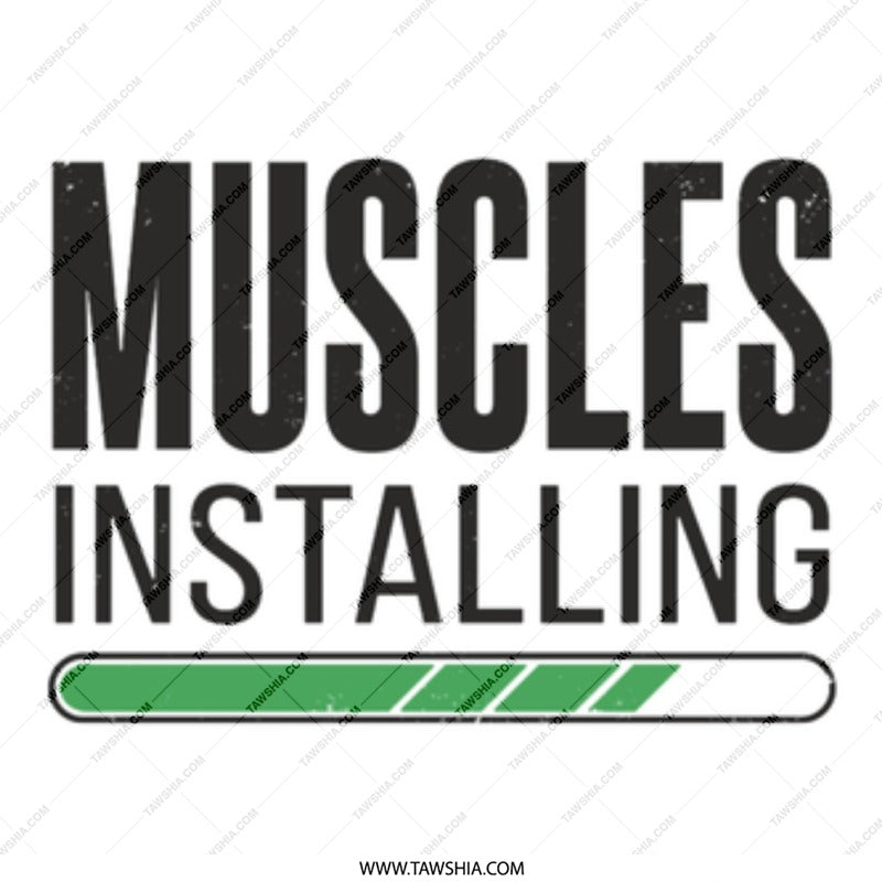 Muscles Installing Graphic Design Funny Product