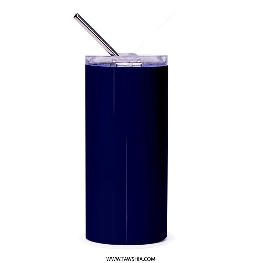 Navy Blue Insulated Travel Tumbler with Straw product type