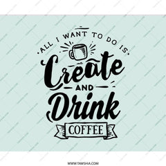 Create and Drink Coffee Mouse Pad, Office Decor, Work From Home Gift, Desk Accessories, Coffee Lover, Creative Workspace - Tawshia