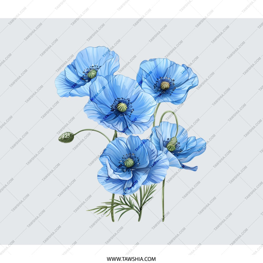 Blue Poppy BackPack, Floral Design, Botanical Bag, Flower Art Print, Nature Lover Gift, Elegant BackPack, Unique Design, Everyday Carry - Tawshia