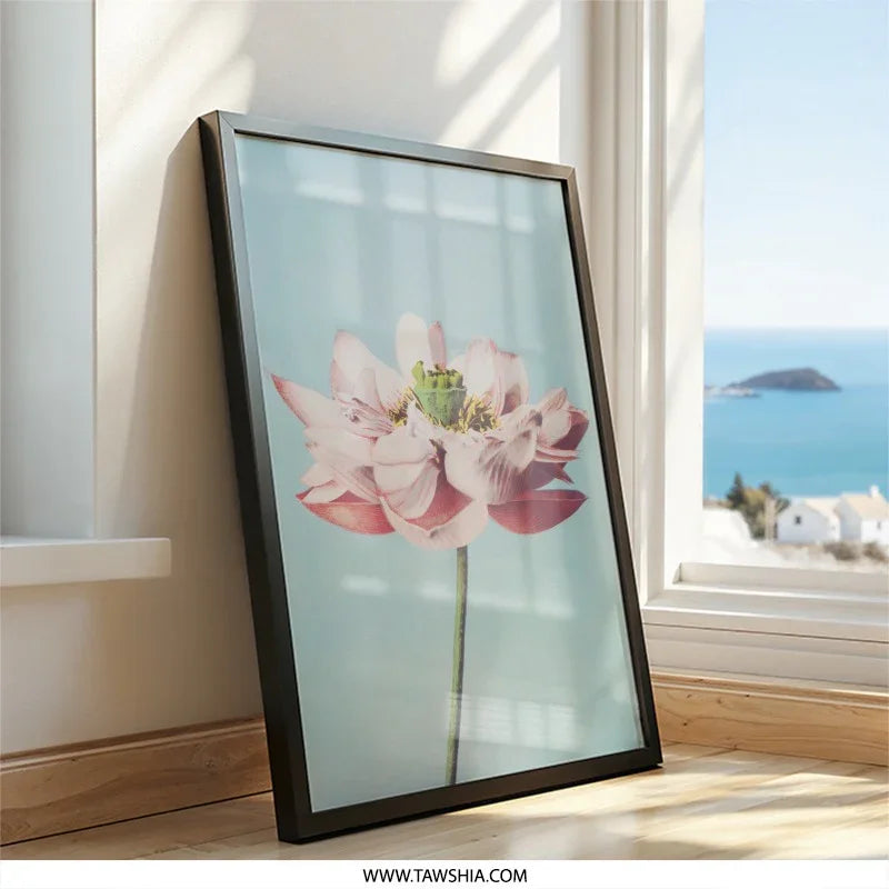 Pink Lotus Wall Art, Floral Print, Botanical Decor, Flower Art Print, Nature Inspired Wall Decor, Elegant Home Decor, Gift Idea - Tawshia
