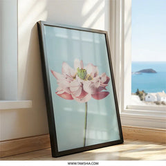 Pink Lotus Wall Art, Floral Print, Botanical Decor, Flower Art Print, Nature Inspired Wall Decor, Elegant Home Decor, Gift Idea - Tawshia