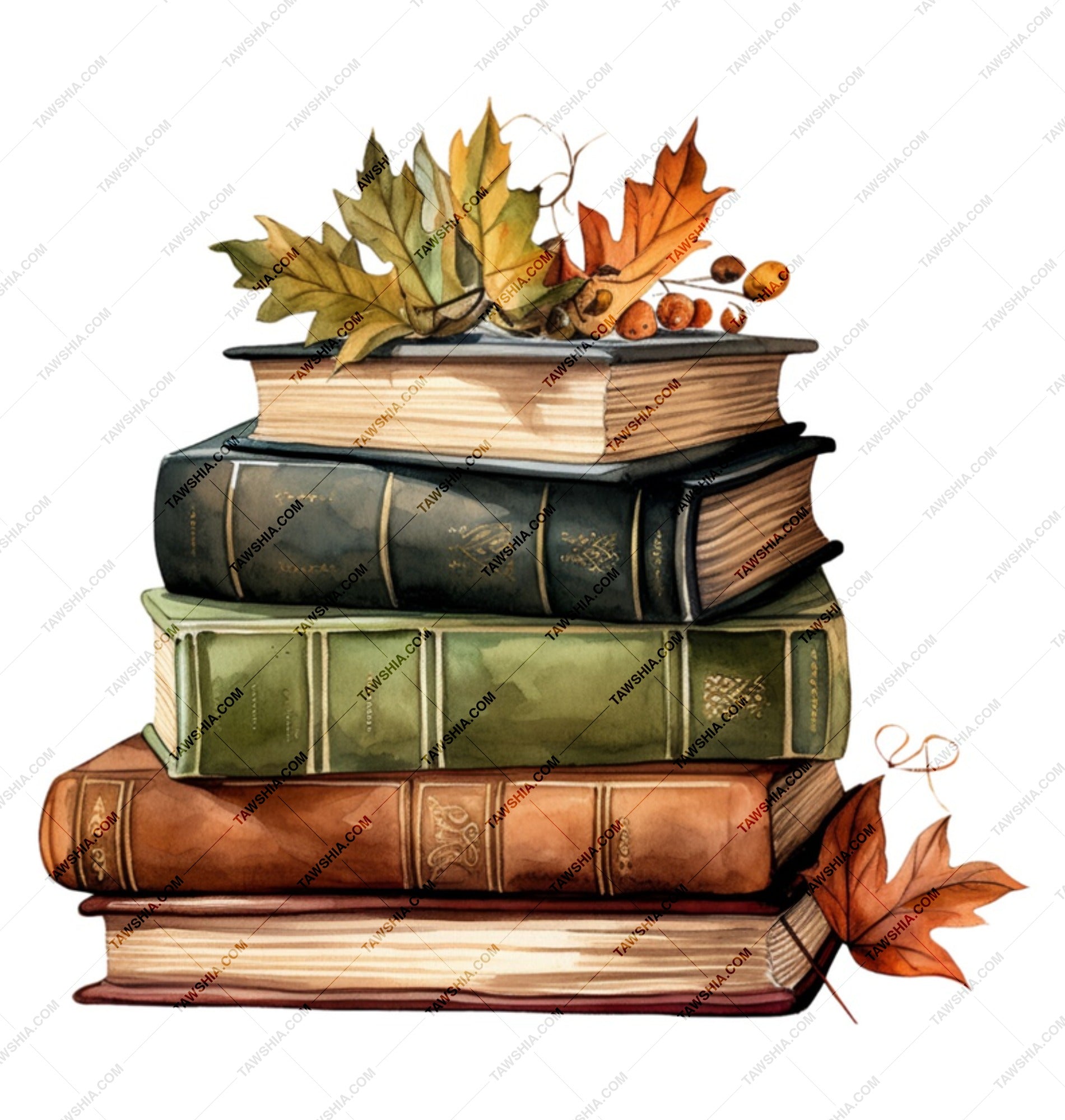 Fall Reading Mug, Book Lover Gift, Autumn Decor Coffee Mug, Cozy Season Drinkware, Stacked Books and Leaves Mug, Literary Gifts - Tawshia