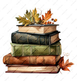 Fall Reading Mug, Book Lover Gift, Autumn Decor Coffee Mug, Cozy Season Drinkware, Stacked Books and Leaves Mug, Literary Gifts - Tawshia