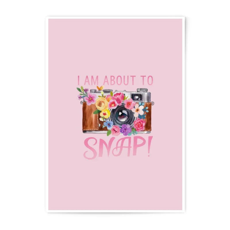 Floral Camera Photographic Prints, Cute Photo Art, Trendy Wall Decor, I Am About to Snap!, Camera Gift, Pink Wall Art, Modern Photo - Tawshia