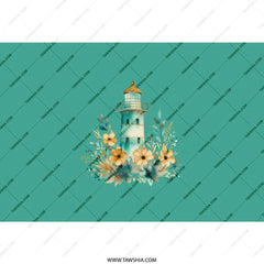 Lighthouse Tumbler, Coastal Tumbler, Floral Tumbler, Beach Decor Tumbler, Nautical Gift Idea, Ocean Lover Tumbler, Cute Tumbler, Travel Mug - Tawshia