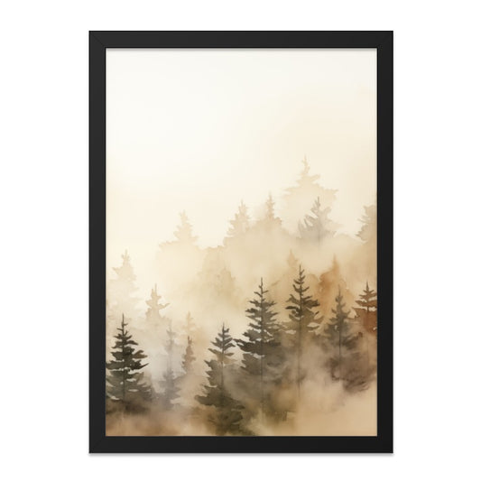 Forest Wall Art, Watercolor Painting, Misty Trees Print, Nature Scenery Decor, Home Decor, Landscape Art, Fine Art Print, Modern Wall - Tawshia