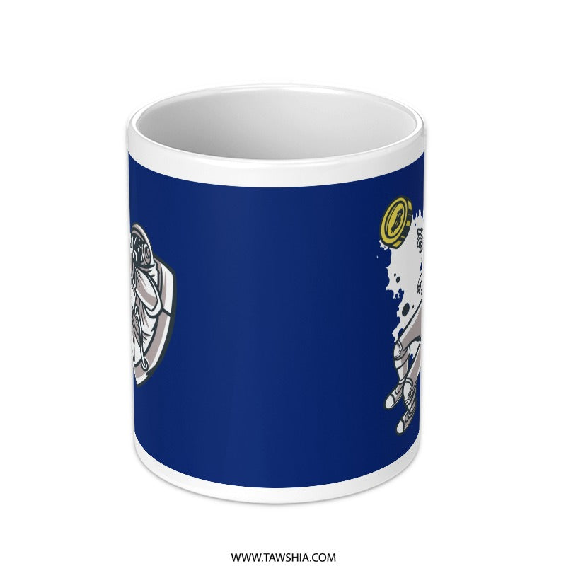 Outer Space Themed Blue Coffee Mug product