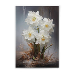 White Narcissus Photographic Print, Floral Wall Art, Flower Photography, Botanical Art Print, Modern Home Decor, Spring Flowers - Tawshia