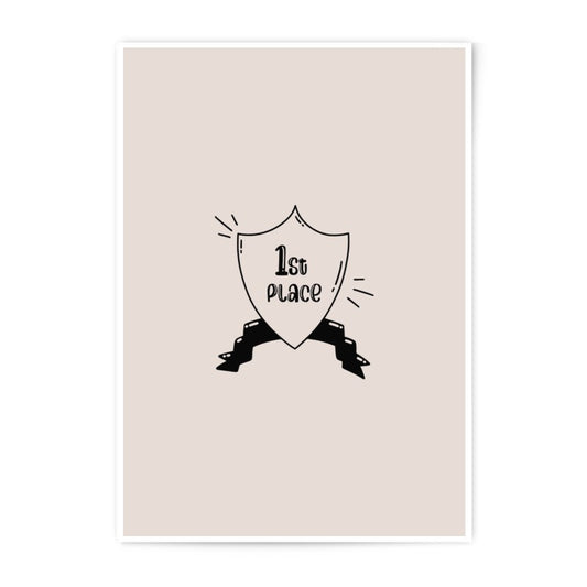 First Place Photographic Prints, Achievement Art, Winner Decor, Minimalist Prints, Motivation Poster, Nursery Room Art - Tawshia
