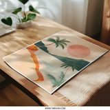 Tropical Beach Photographic Print, Palm Tree Art, Sunset Landscape Photo, Coastal Wall Decor, Vacation Vibes, Summer Home Decor - Tawshia