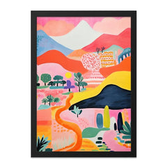 Colorful Landscape Wall Art, Whimsical Mountain Print, Abstract Nature Painting, Playful Home Decor, Modern Art Print - Tawshia