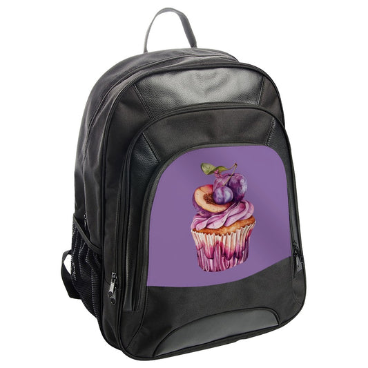 Plum Cupcake Backpack, Watercolor Art, Cute Purple Backpack, Unique Design Backpack, School Bag, Everyday Backpack - Tawshia