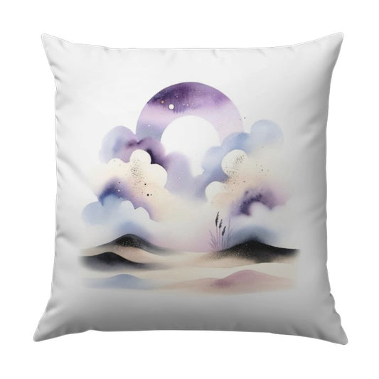 Dreamscape Pillow, Watercolor Moon Pillow, Abstract Landscape Art, Celestial Decor, Purple Pillow, Modern Throw Pillow, Home Decor - Tawshia