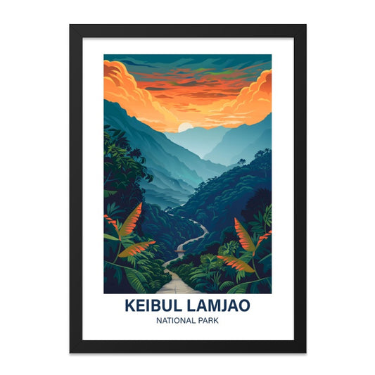 Keibul Lamjao Wall Art, National Park Print, India Landscape Poster, Nature Scenery Decor, Travel Souvenir, Colorful Mountain Artwork - Tawshia