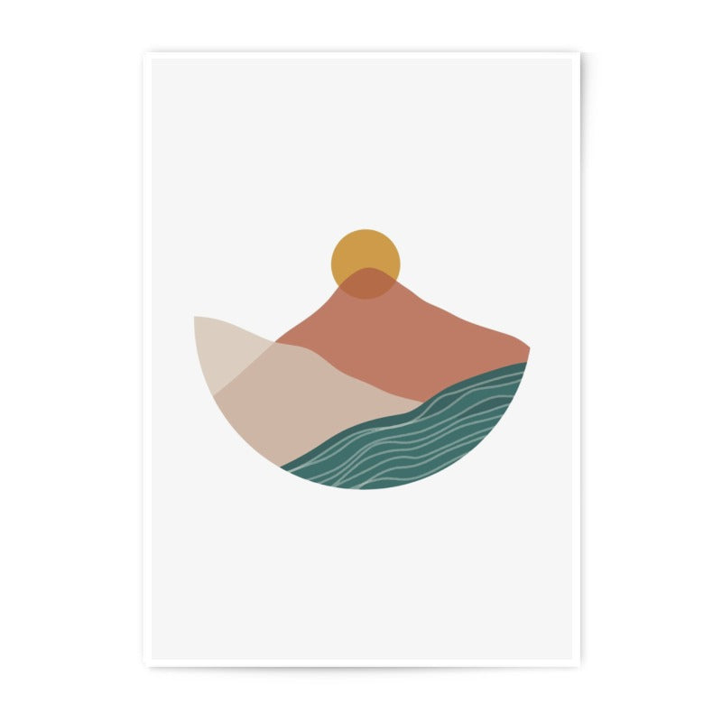 Minimalist Landscape Photographic Print, Abstract Mountain Art, Boho Wall Decor, Sunset Art Print, Nature Photography, Home Decor - Tawshia
