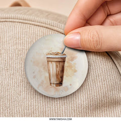 Iced Coffee Pinback Button, Coffee Lover Gift, Aesthetic Pin, Drink Lover Pin, Cute Pin, Coffee Art, Trendy Accessories - Tawshia