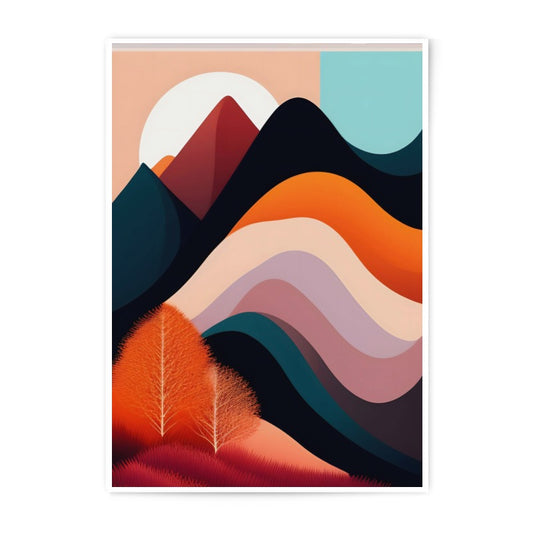 Abstract Landscape Photographic Print, Colorful Mountains Art, Sunset Sunrise Poster, Modern Home Decor, Wall Art Print, Nature Photography - Tawshia