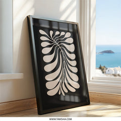Minimalist Wall Art, Abstract Leaves Print, Beige and Black Botanical Art, Modern Home Decor, Nature Inspired Artwork, Gallery Wall Art - Tawshia
