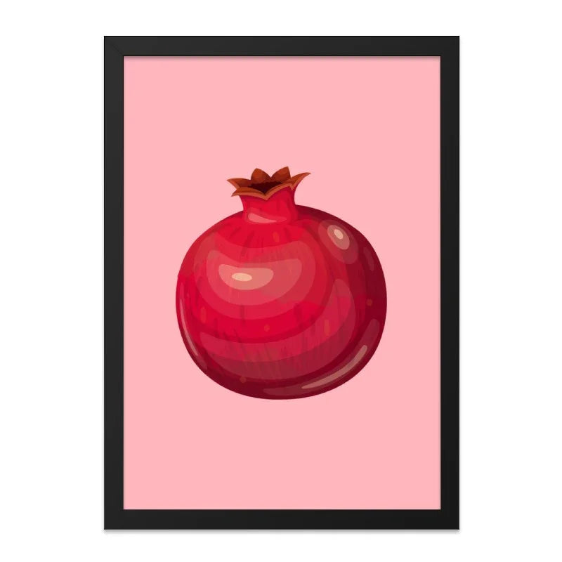 Pomegranate Wall Art, Fruit Print, Kitchen Decor, Red Fruit Art, Modern Home Decor, Minimalist Art, Food Illustration, Wall Decor Print - Tawshia