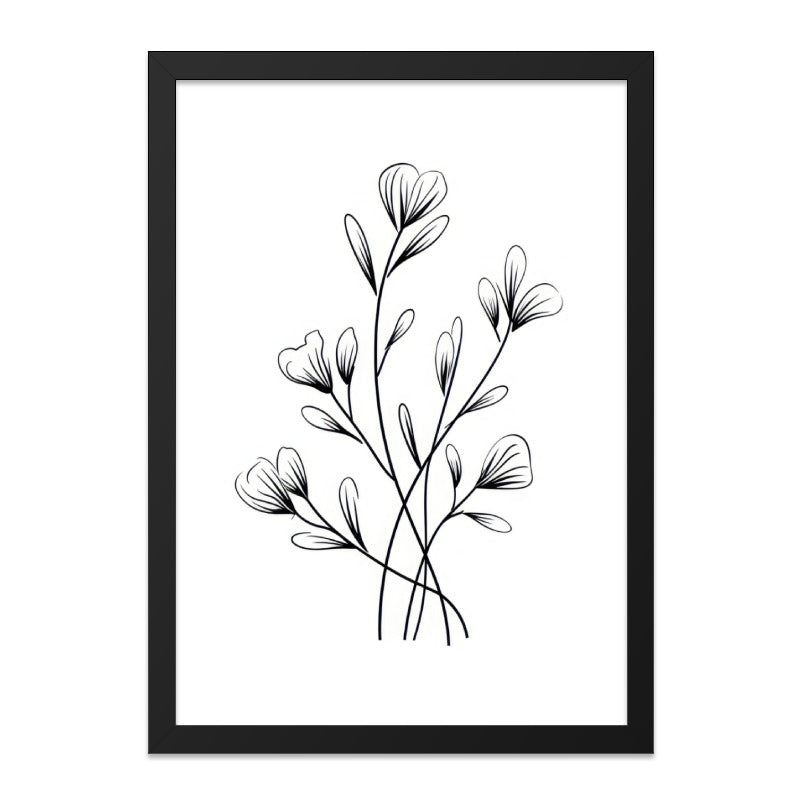Floral Wall Art, Minimalist Flower Print, Line Art Drawing, Botanical Illustration, Modern Home Decor - Tawshia