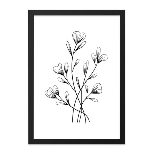 Floral Wall Art, Minimalist Flower Print, Line Art Drawing, Botanical Illustration, Modern Home Decor - Tawshia