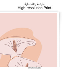 Calla Lily Line Art Photographic Print, Minimalist Floral Wall Art, Peach Background, Botanical Print, Home Decor, Modern Art - Tawshia