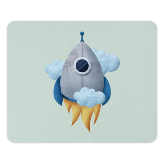 Rocket Mouse Pad, Space Theme Mousepad, Cute Mousepad, Travel Mousepad, Office Decor, Gift for Him, Gift for Her, Trendy Mouse Pad - Tawshia