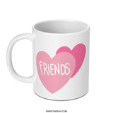 Best Friends Mug, Friendship Gift, Pink Hearts Coffee Mug, Friend Mug, Gift for Friends, Cute Mug, Friends TV Show Mug - Tawshia