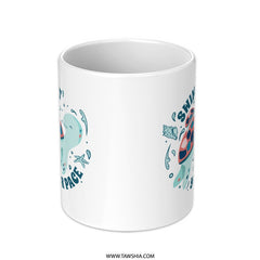 Whale and Turtle Design Printed White Mug product