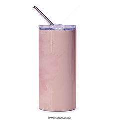 Pink Classic Car Tumbler, Floral Car Tumbler, Vintage Car Tumbler, Aesthetic Tumbler, Gift For Car Lover, Unique Tumbler Design - Tawshia