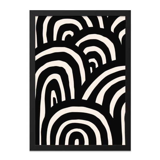 Abstract Arches Wall Art, Modern Print, Black and Beige Pattern, Minimalist Decor, Unique Design, Stylish Home Decor, Arch Wall Art - Tawshia