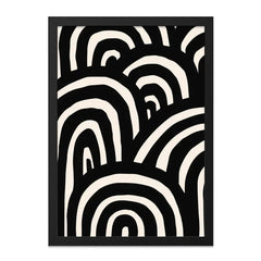 Abstract Arches Wall Art, Modern Print, Black and Beige Pattern, Minimalist Decor, Unique Design, Stylish Home Decor, Arch Wall Art - Tawshia