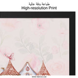 Enchanted Castle Framed Wall Art, Fairy Tale Home Decor, Watercolor Princess Castle Print, Whimsical Nursery Art, Dreamy Kids Room Art - Tawshia