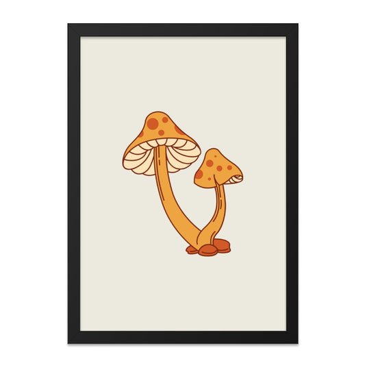 Mushroom Wall Art, Groovy Mushroom Print, Retro Aesthetic Decor, Funky Home Art, Botanical Wall Decor, Trendy Wall Hanging - Tawshia