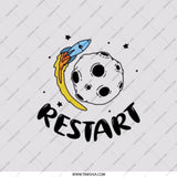Restart Pocket Mirror, Rocket and Moon Travel Mirror, Funny Quote Compact Mirror, Unique Portable Mirror, Gift for Space Lovers - Tawshia