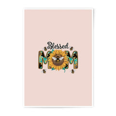 Blessed Mom Photographic Prints, Sunflower Photo Print, Mother's Day Wall Art, Bee Decor, Inspirational Mom Gift - Tawshia