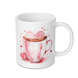 Heart Coffee Mug, Watercolor Mug, Love Mug, Valentine's Day Mug, Hearts Mug, Pink Mug, Cute Mug - Tawshia