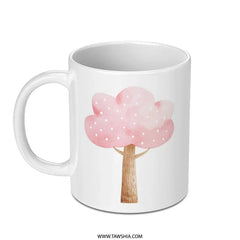 Pink Tree Mug, Watercolor Tree Art, Cute Tree Design, Unique Coffee Mug, Tea Cup, Gift Idea, Decorative Mug, Whimsical Tree Mug - Tawshia