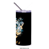 Floral Africa Map Tumbler, Travel Tumbler, Elegant Tumbler, Trendy Tumbler, Gift Idea, Stylish Drinkware, Unique Design Tumbler - Tawshia