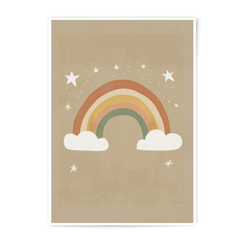 Rainbow Photographic Print, Star Art, Boho Rainbow Decor, Nursery Art Print, Celestial Print, Childrens Room Decor, Kids Room Art - Tawshia