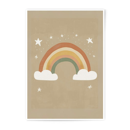 Rainbow Photographic Print, Star Art, Boho Rainbow Decor, Nursery Art Print, Celestial Print, Childrens Room Decor, Kids Room Art - Tawshia