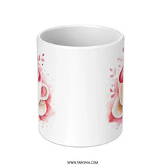 Heart Latte Mug, Coffee Mug, Valentine's Day, Love Mug, Watercolor Mug, Tea Cup, Gift Mug, Pink Coffee, Drinkware, Cute Mug, Unique Gift - Tawshia