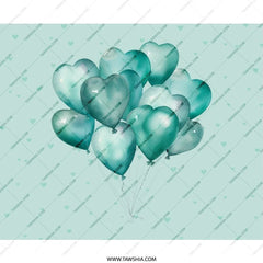 Heart Balloons MousePad, Teal Balloons, Cute Mousepad, Heart Decor, Desk Accessories, Office Decor, Gift For Her, Desk Mat, Computer Mat - Tawshia