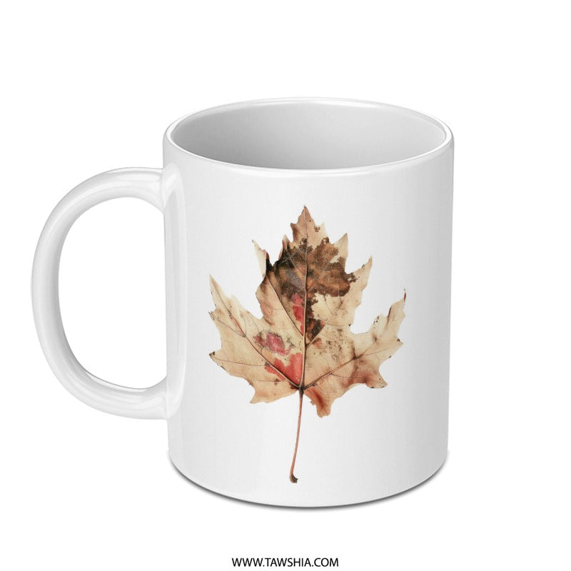 Autumn Leaf Mug, Fall Decor Mug, Nature Inspired Mug, Maple Leaf Mug, Seasonal Mug, Coffee Mug, Tea Mug, Autumn Gifts - Tawshia