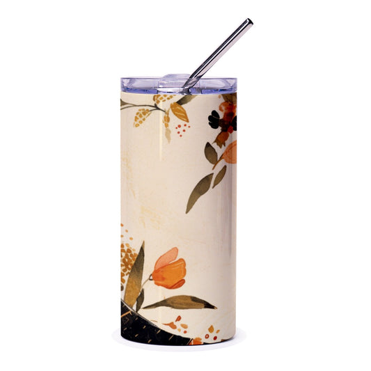 Floral Tumbler, Botanical Tumbler, Flower Tumbler, Watercolor Tumbler, Nature Tumbler, Gift for Her, Tumbler with Straw, Travel Tumbler - Tawshia