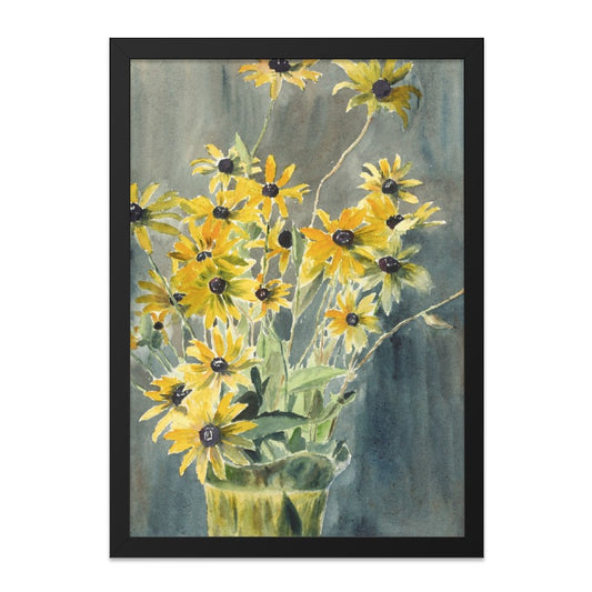 Black Eyed Susans Wall Art, Floral Watercolor Art, Yellow Flowers Print, Botanical Illustration, Fine Art Prints - Tawshia