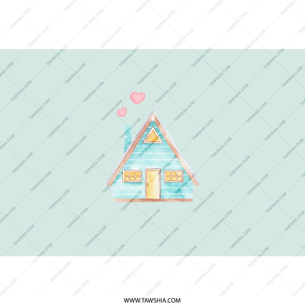 Cozy Cottage Tumbler, Blue A Frame House with Hearts, Cute Home Design Gift, Travel Tumbler, Drinkware, Personalized Gift Idea - Tawshia