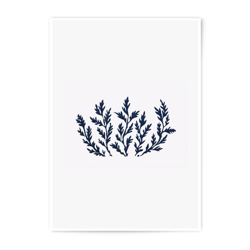 Indigo Leaves Photographic Print, Botanical Art Print, Navy Blue Wall Decor, Minimalist Nature Print, Home Decor Art Print, Modern Print - Tawshia